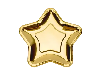 6 gold star plates (ø18cm)