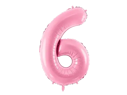Ball Chiffre ''6'', aluminium, 86cm, light pink