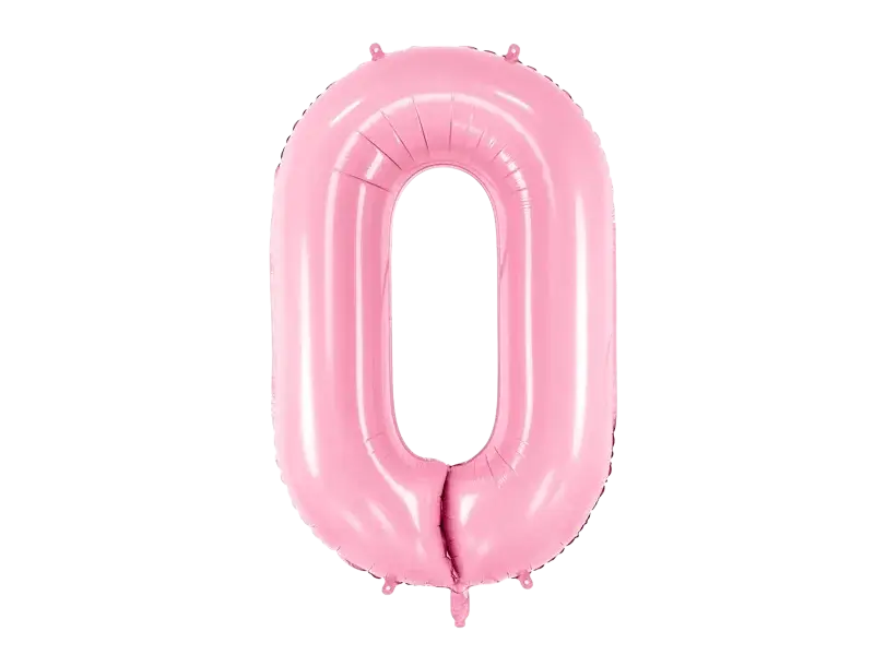 Ball Chiffre ''0'', aluminium, 86cm, light pink