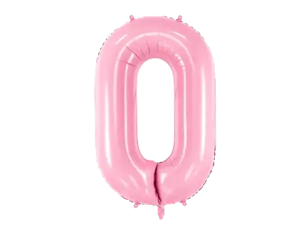 Ball Chiffre ''0'', aluminium, 86cm, light pink
