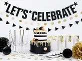 10 black paper straws with white polka dots