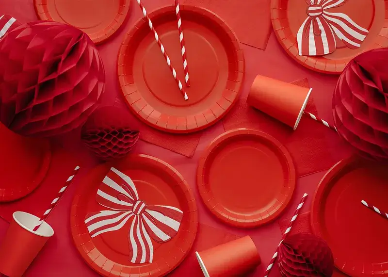 Paper ball, red, 20 cm