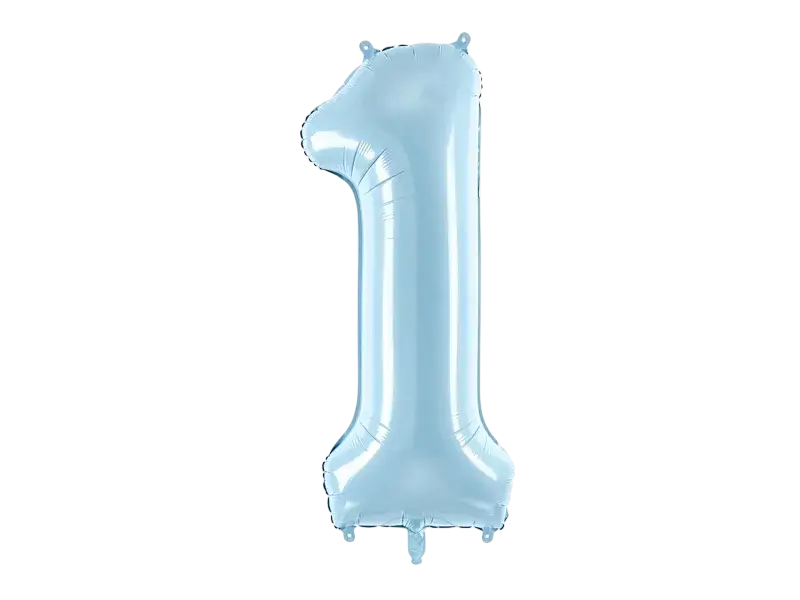 Ball Chiffre ''1'', aluminium, 86cm, light blue
