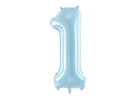 Ball Chiffre ''1'', aluminium, 86cm, light blue
