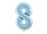 Ball Chiffre ''8'', aluminium, 86cm, light blue