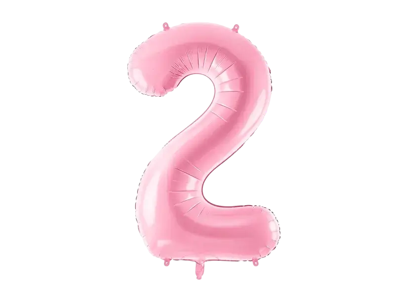 Ball Chiffre ''2'', aluminium, 86cm, light pink