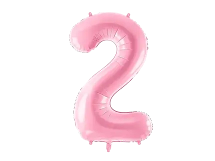 Ball Chiffre ''2'', aluminium, 86cm, light pink