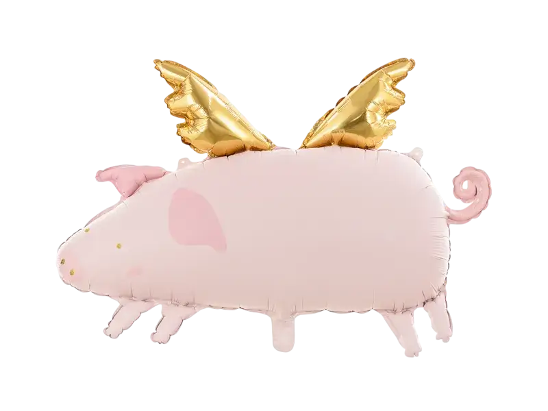 Pink winged pig balloon, 72 x 46 cm