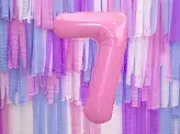 Ball Chiffre ''7'', aluminium, 86cm, light pink