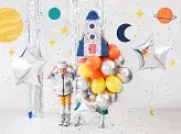 10 shiny silver balloons