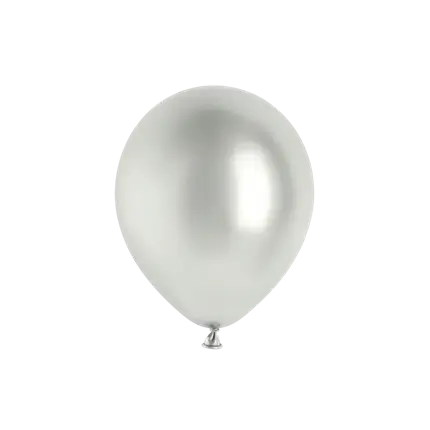 10 shiny silver balloons