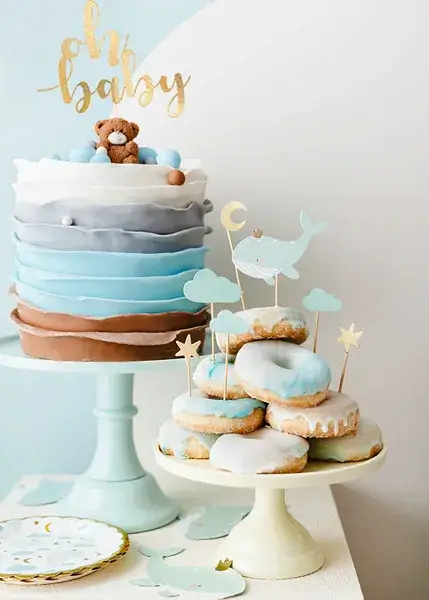 6 Plates Whales, mix of colours, 18 cm
