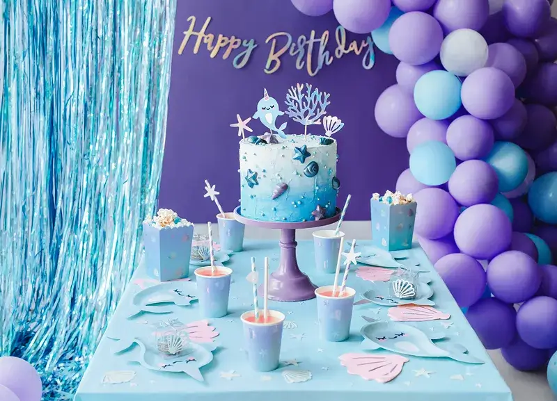 10 lilac striped paper straws