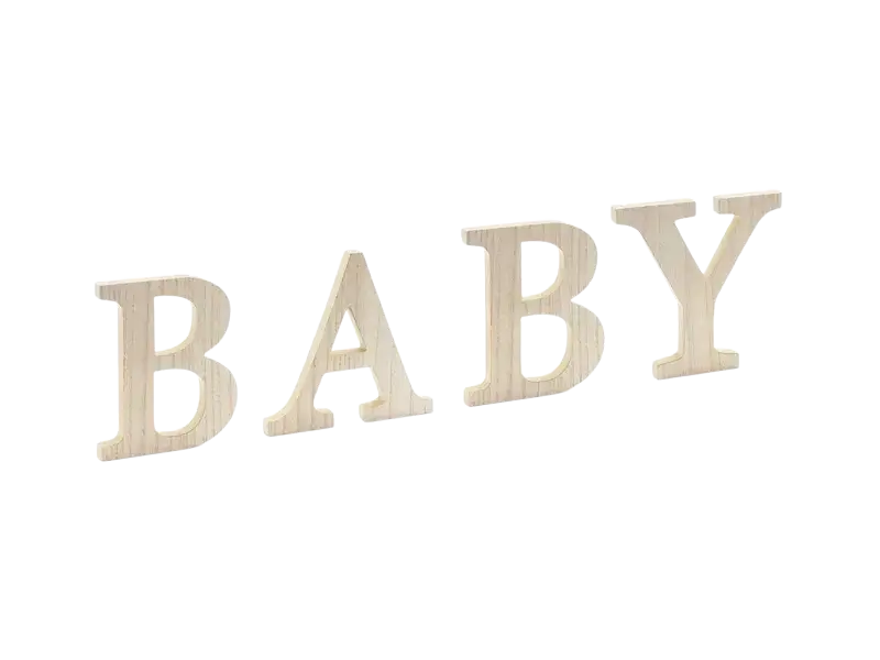 Wooden panel BABY, 21.5 x 19.5 cm
