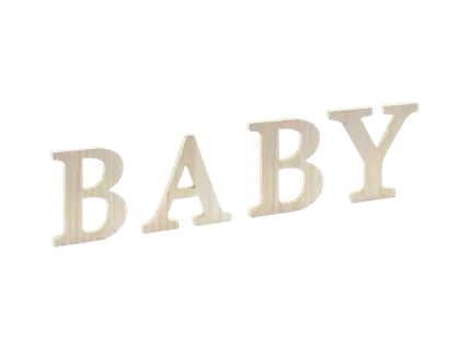 Wooden panel BABY, 21.5 x 19.5 cm
