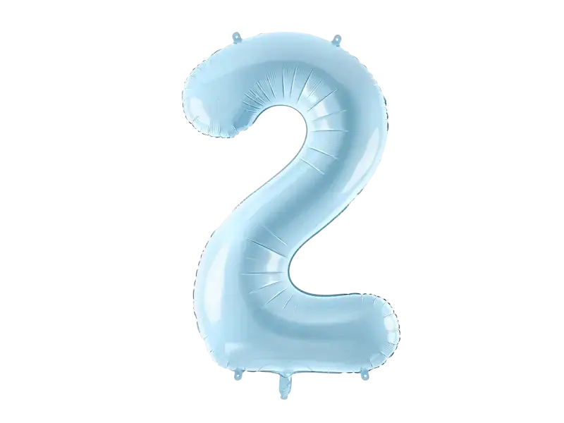 Ball Chiffre ''2'', aluminium, 86cm, light blue