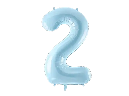 Ball Chiffre ''2'', aluminium, 86cm, light blue
