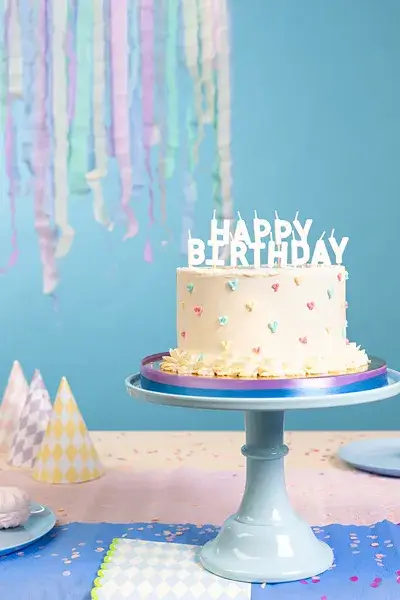 Happy birthday candles, 2.5 cm, white