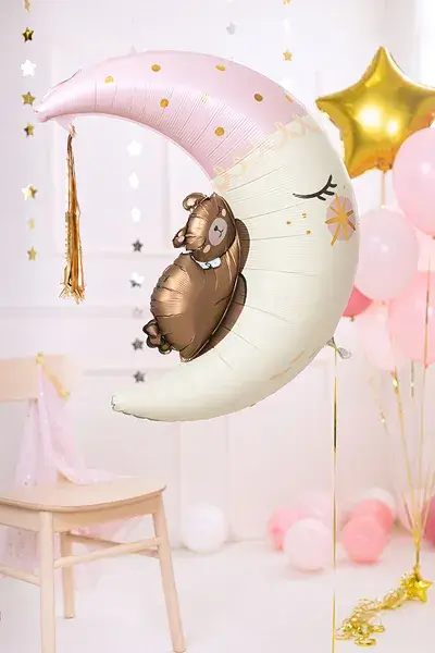 Aluminium balloon Bear sitting on the moon, 80 x 98 cm