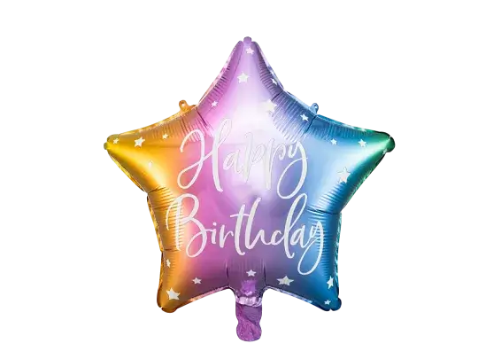 Happy Birthday rainbow star balloon