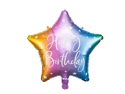Happy Birthday rainbow star balloon