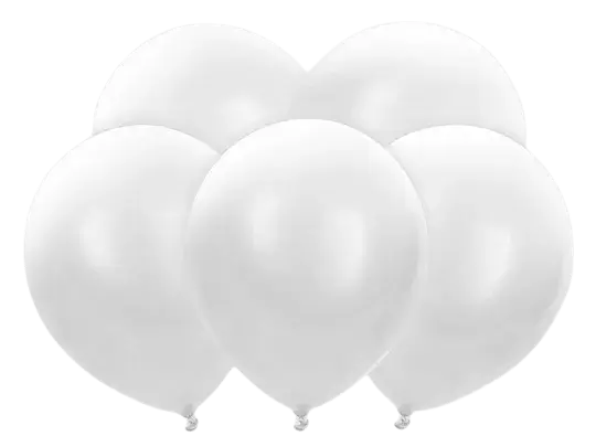 5 White led balloons
