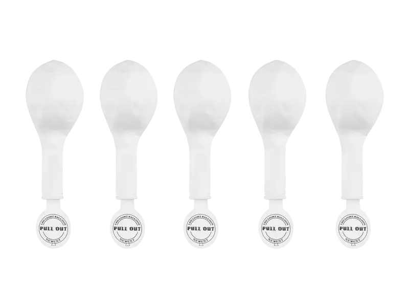 5 White led balloons