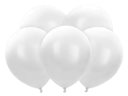 5 White led balloons