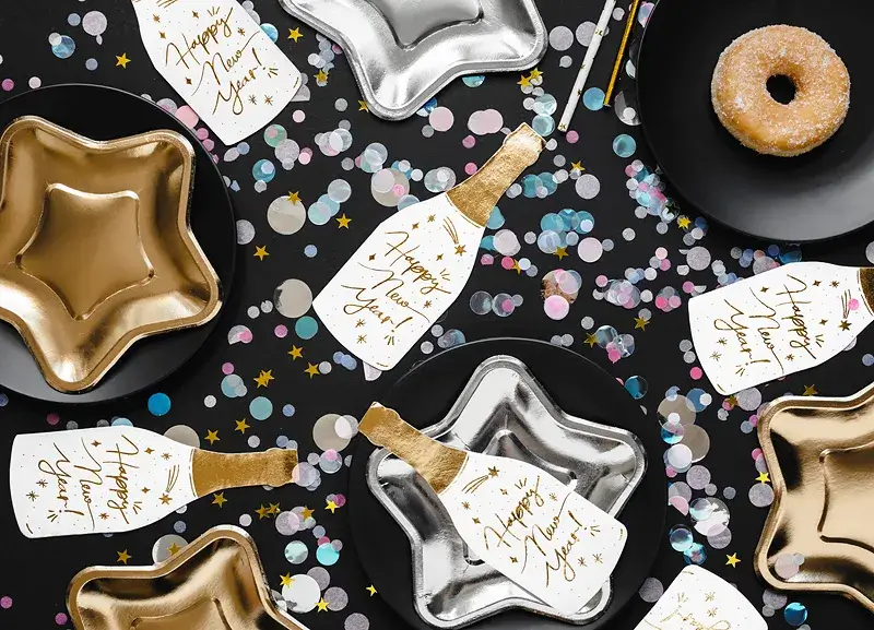 Champagne napkins, gold, 14.5 x 12 cm