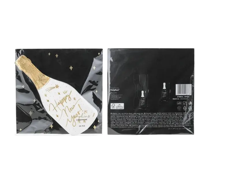 Champagne napkins, gold, 14.5 x 12 cm