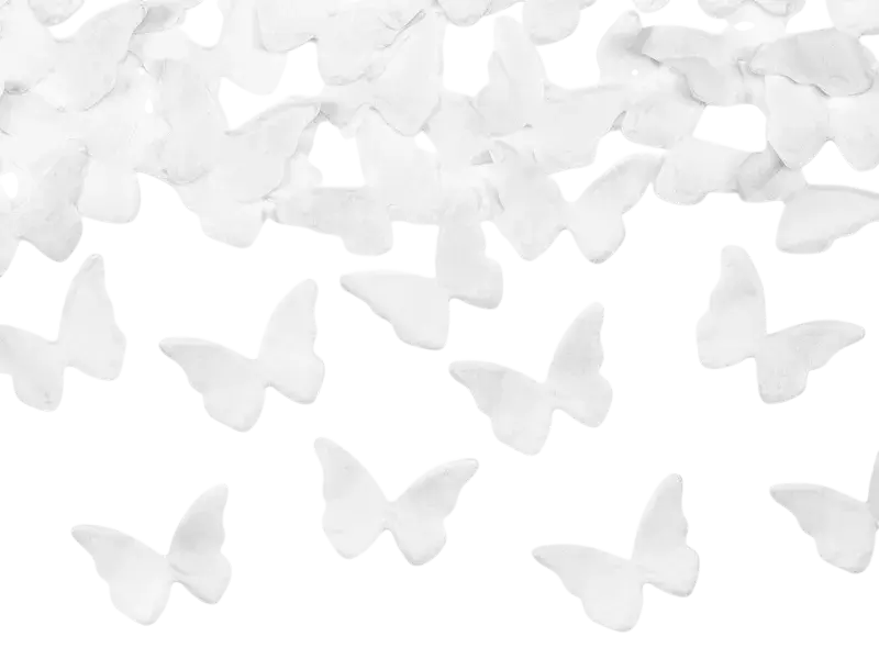 Confetti cannon with white butterflies 20 cm