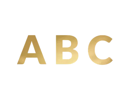 Gold alphabet banner