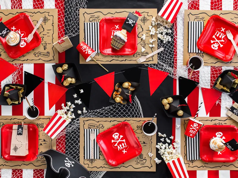 6 pirate treasure map placemats