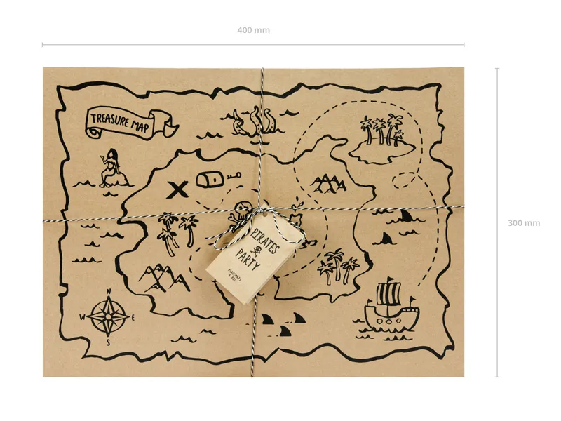 6 pirate treasure map placemats