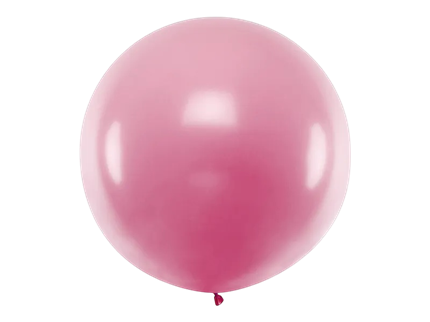 Giant round pale pink metallic balloon - 1 metre