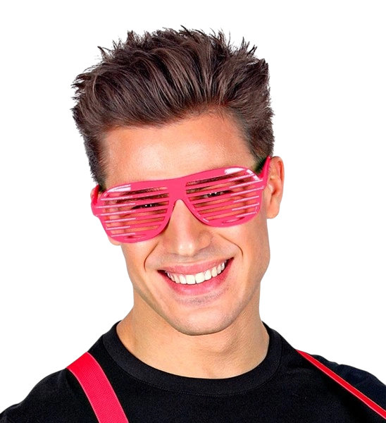 Fluorescent pink shutter glasses