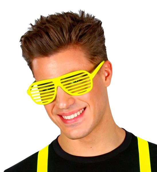 Fluorescent yellow shutter glasses