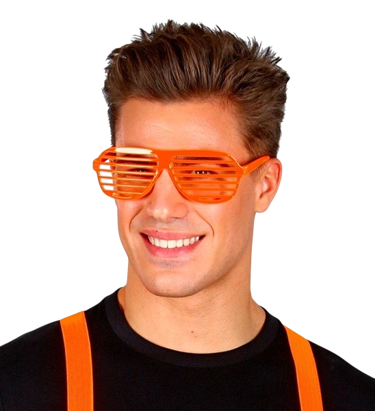 Fluorescent orange shutter glasses