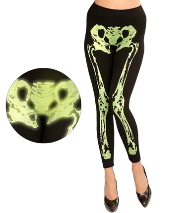 Fluorescent green skeleton leggings size S/M