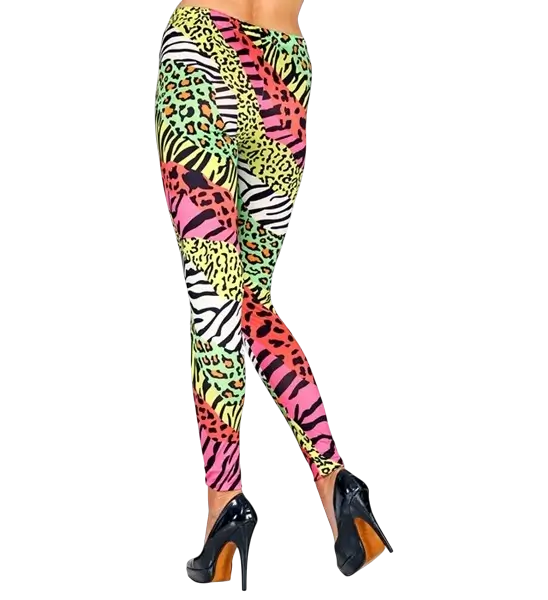 80's animal print leggings - L/XL
