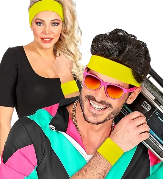 Pair of neon yellow cuffs
