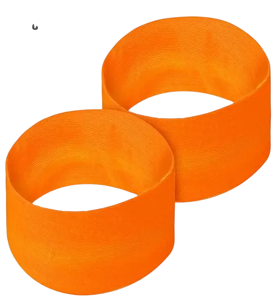 Pair of fluorescent orange cuffs