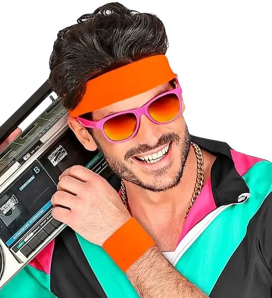 Pair of fluorescent orange cuffs