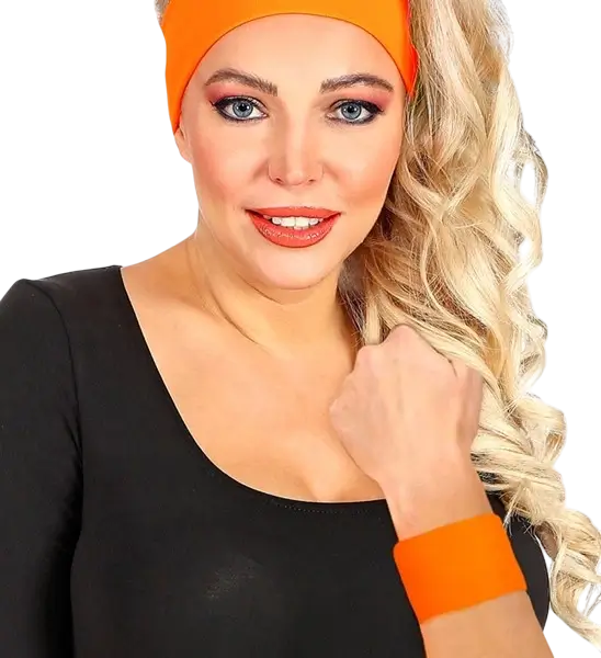 Pair of fluorescent orange cuffs