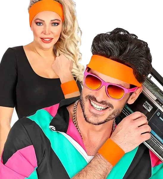 Pair of fluorescent orange cuffs