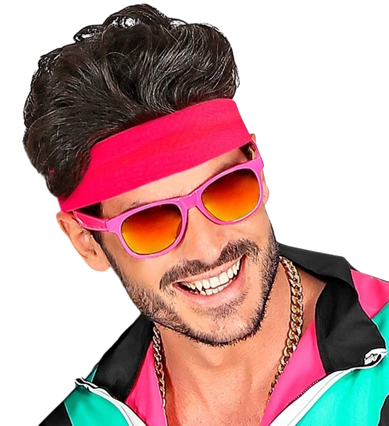 Retro neon pink headband