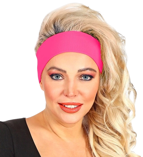 Retro neon pink headband