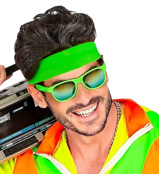 Retro neon green headband