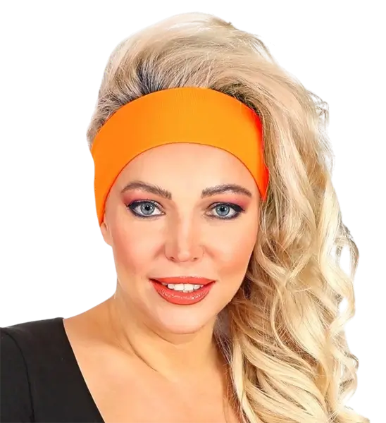 Retro fluorescent orange headband