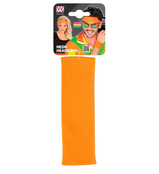 Retro fluorescent orange headband